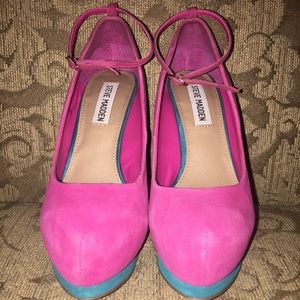 SALE Steve Madden Suede Multi-Color Platform Heels